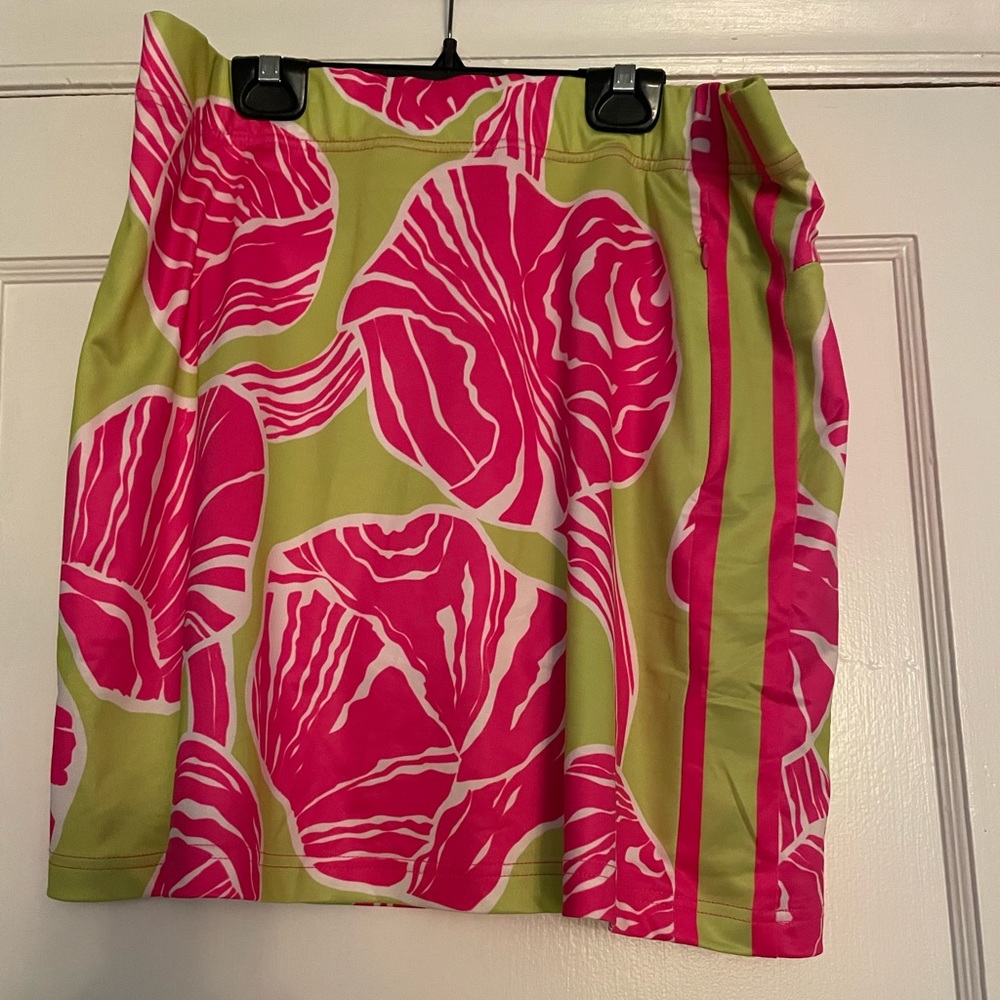 Gretchen Scott Designs Pink and Lime Green Floral Skort